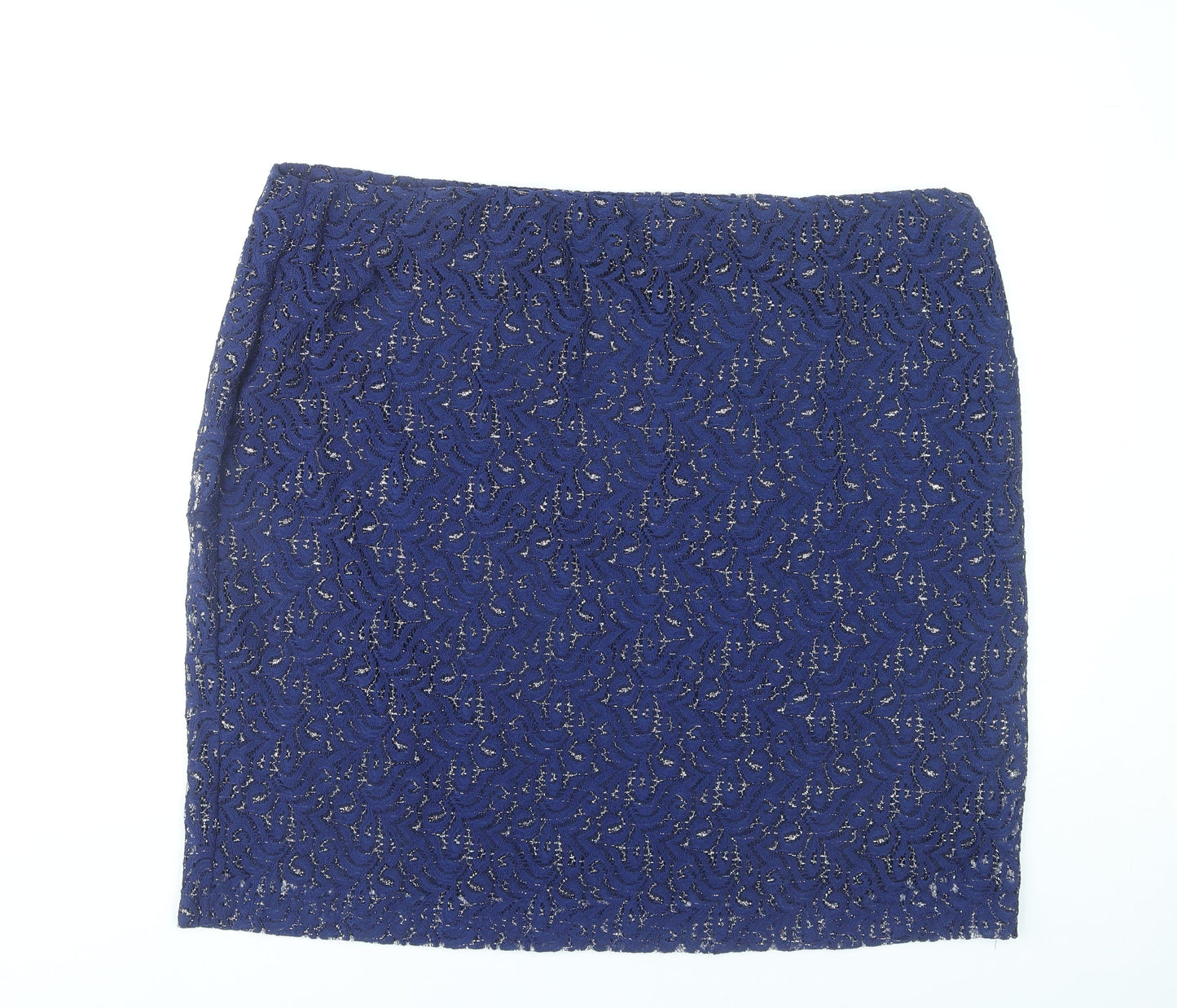Lavitta Women’s Blue Lace Glitter Pencil Skirt Size 24 Plus