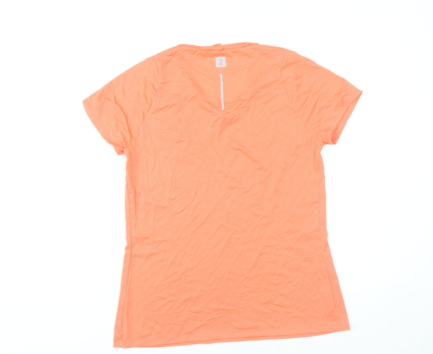 Decathlon Womens Orange V-Neck Activewear T-Shirt Size 10
