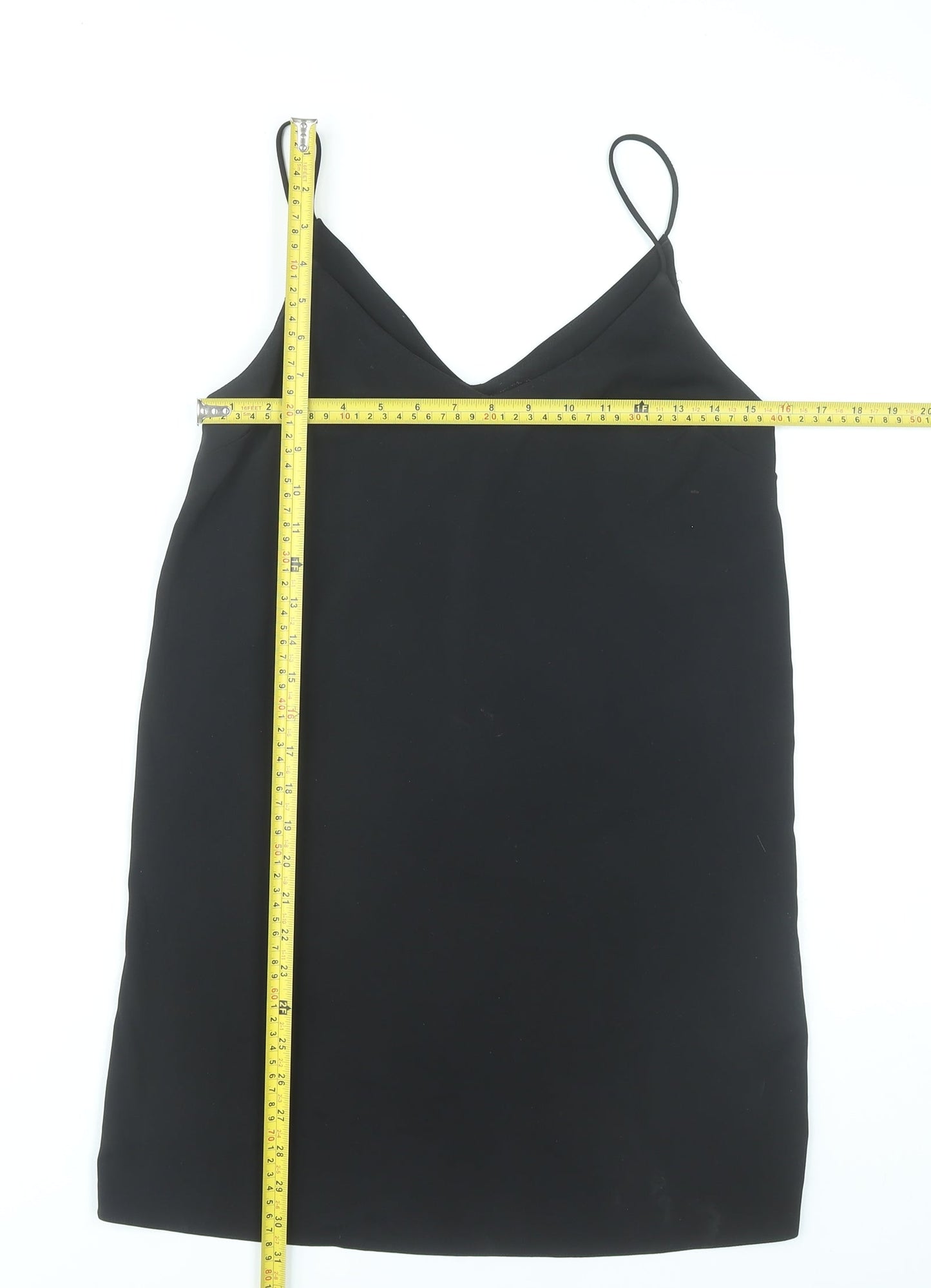 ASOS Women’s Black Size 8 Slip Dress Sleeveless V-Neck Stretch