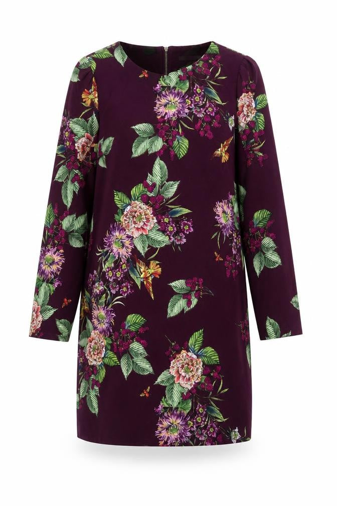 Darling Women Purple Floral Shift Dress Size S Knee Length