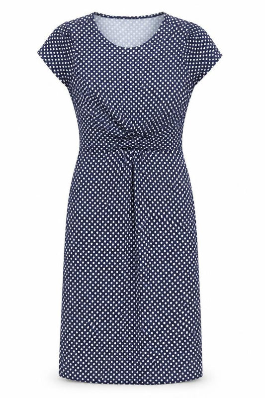 Mauvette Women Blue Polka Dot Viscose Knee Length Dress Size 12