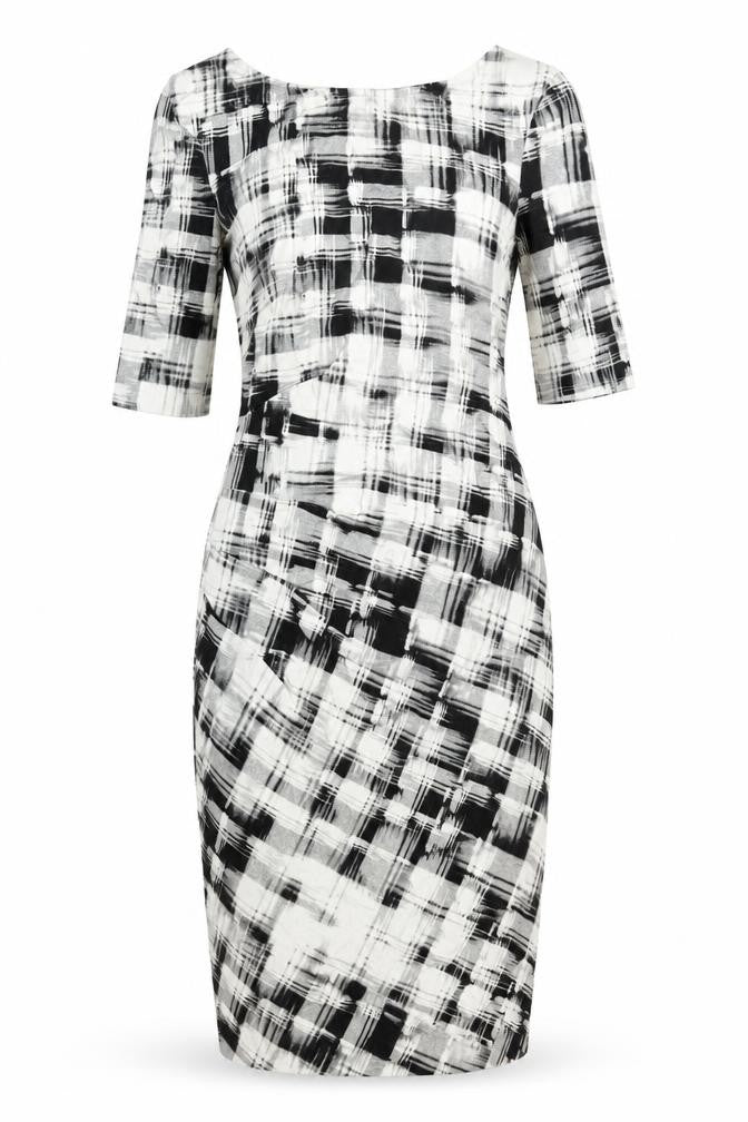 Phase Eight Women’s Black White Check Sheath Dress Size 10