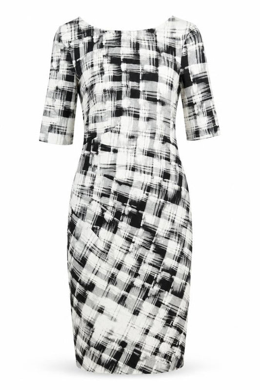 Phase Eight Women’s Black White Check Sheath Dress Size 10