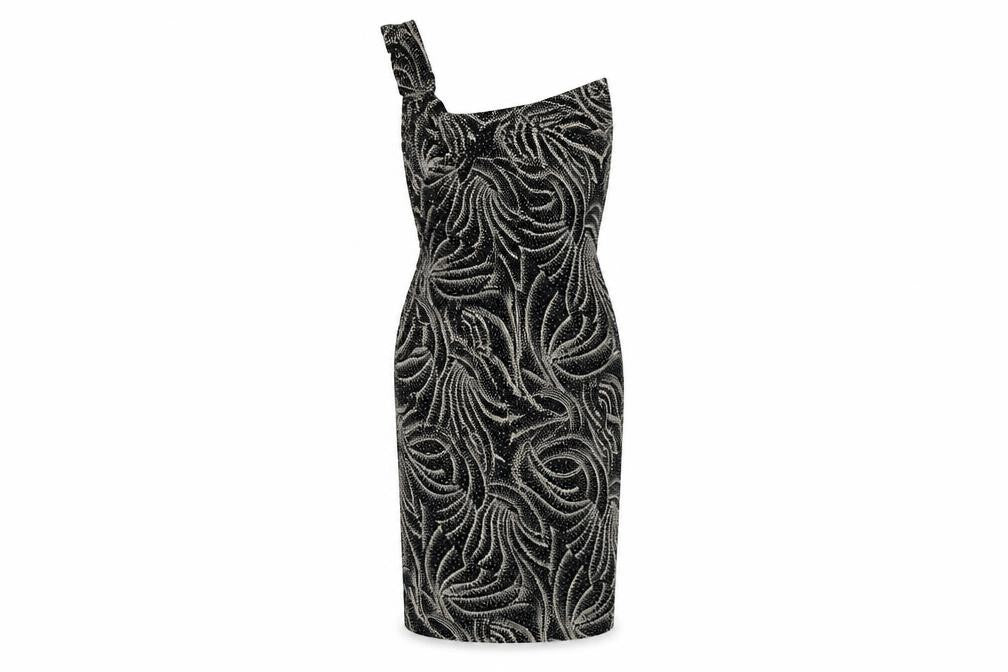 Principles Petite Women's Black Geometric Sheath Dress Size 12