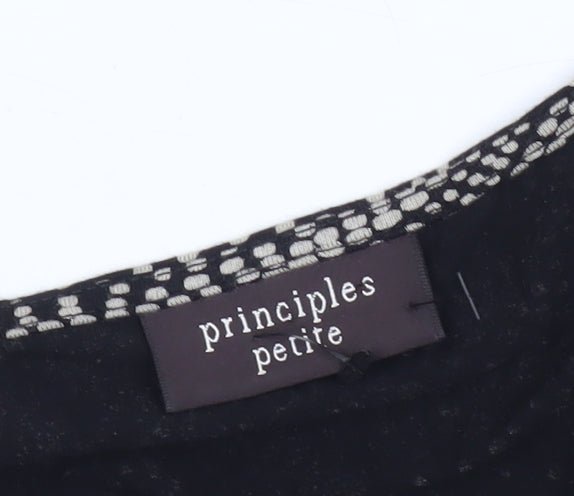 Principles Petite Women's Black Geometric Sheath Dress Size 12