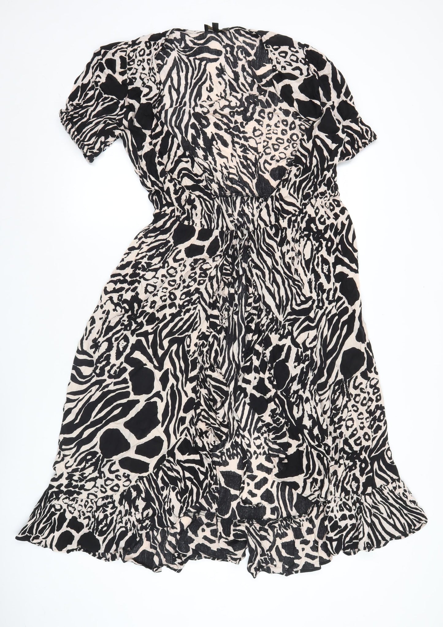 Lipsy Women’s Black Animal Print Strapless Bodycon Dress UK 6