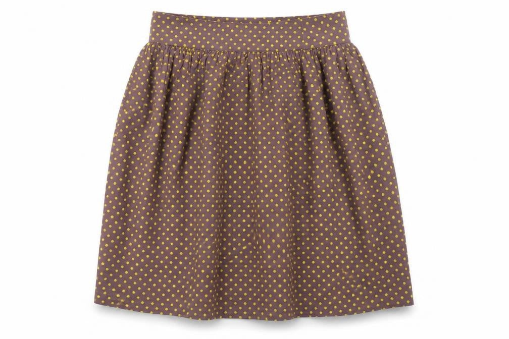 People Tree Women’s Brown Polka Dot Cotton A-Line Skirt Size 10