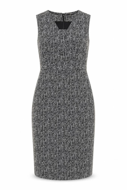 Next Women Grey Black Check Sheath Dress Size 8 Sleeveless Workwear