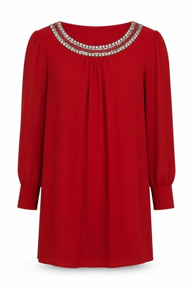 Wallis Women Red Shift Dress Size 14 Party Cocktail Beaded