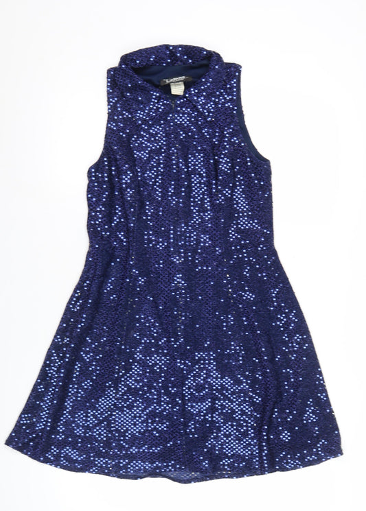 Donna by Antonio Enne Women’s Blue Sequin Sleeveless Sheath Dress Size 8