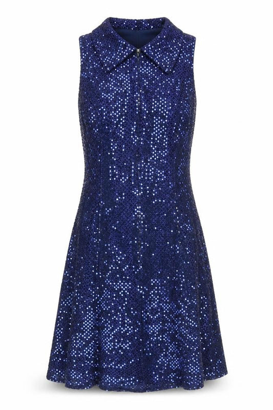 Donna by Antonio Enne Women’s Blue Sequin Sleeveless Sheath Dress Size 8