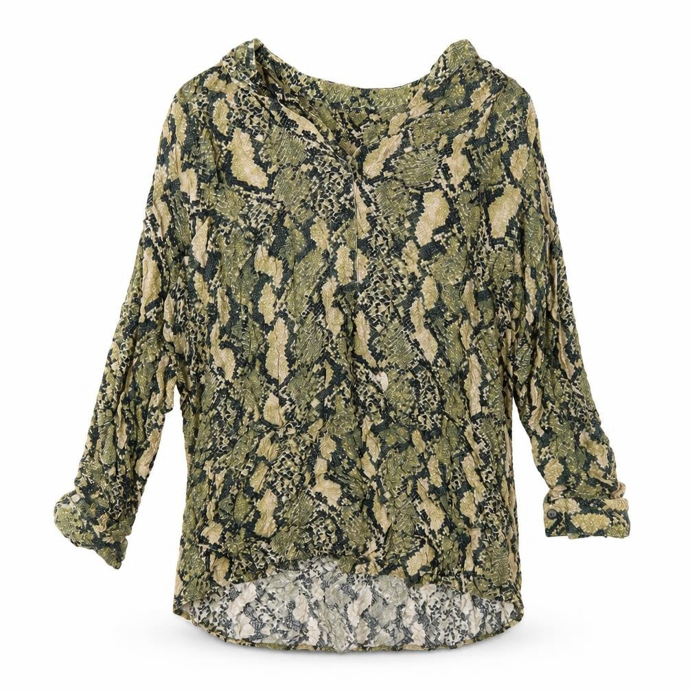 H&M Womens Multicoloured Viscose Tunic Blouse Size 14 Animal Print
