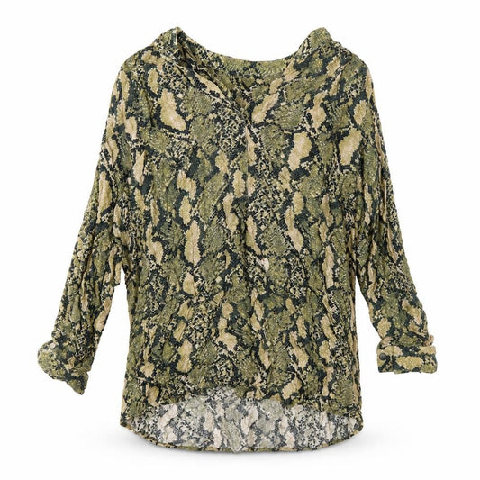 H&M Womens Multicoloured Viscose Tunic Blouse Size 14 Animal Print
