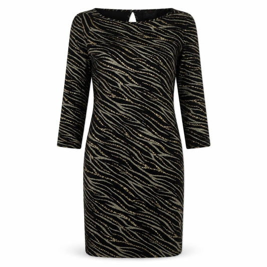 River Island Women’s Black Animal Print Bodycon Dress UK 12