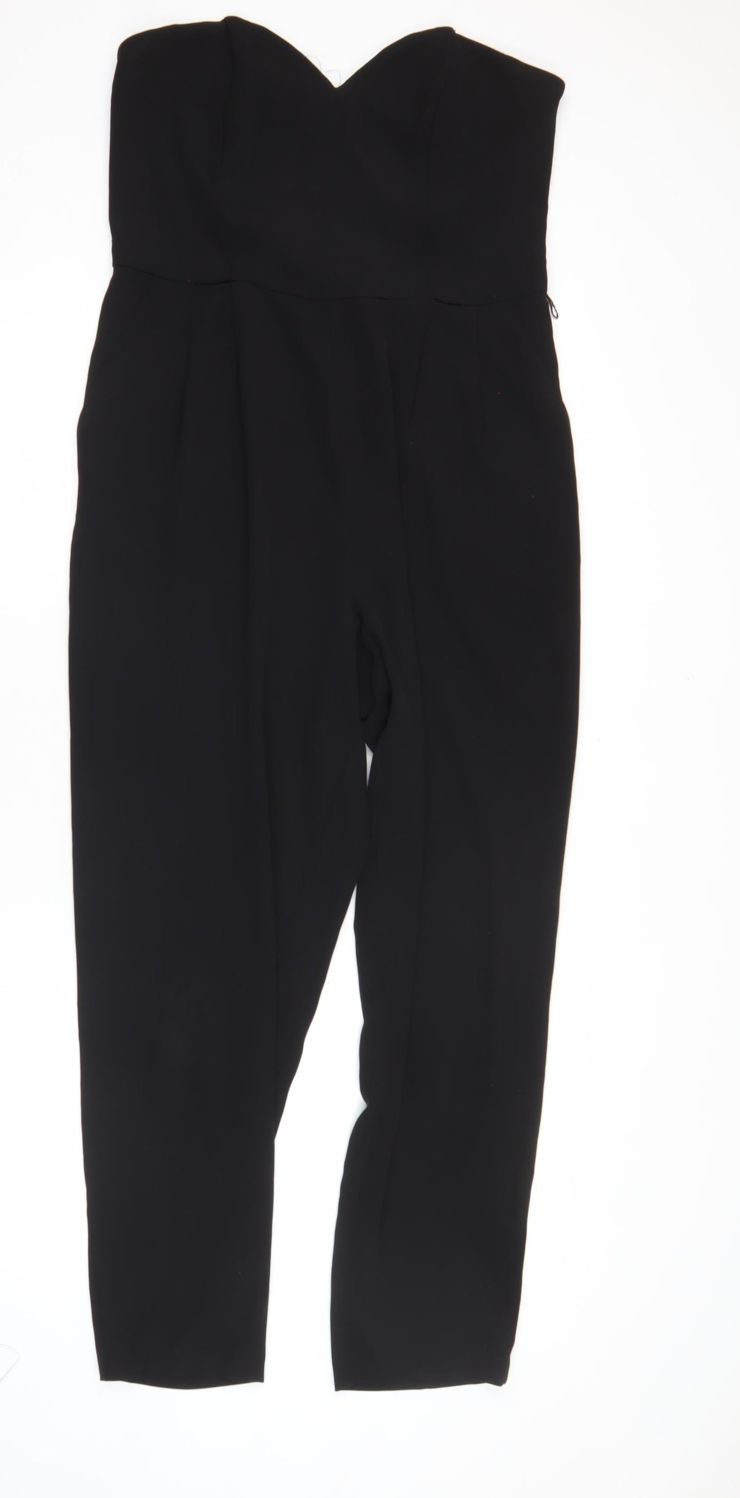 H&M Women’s Black Strapless Tapered Jumpsuit Size 14