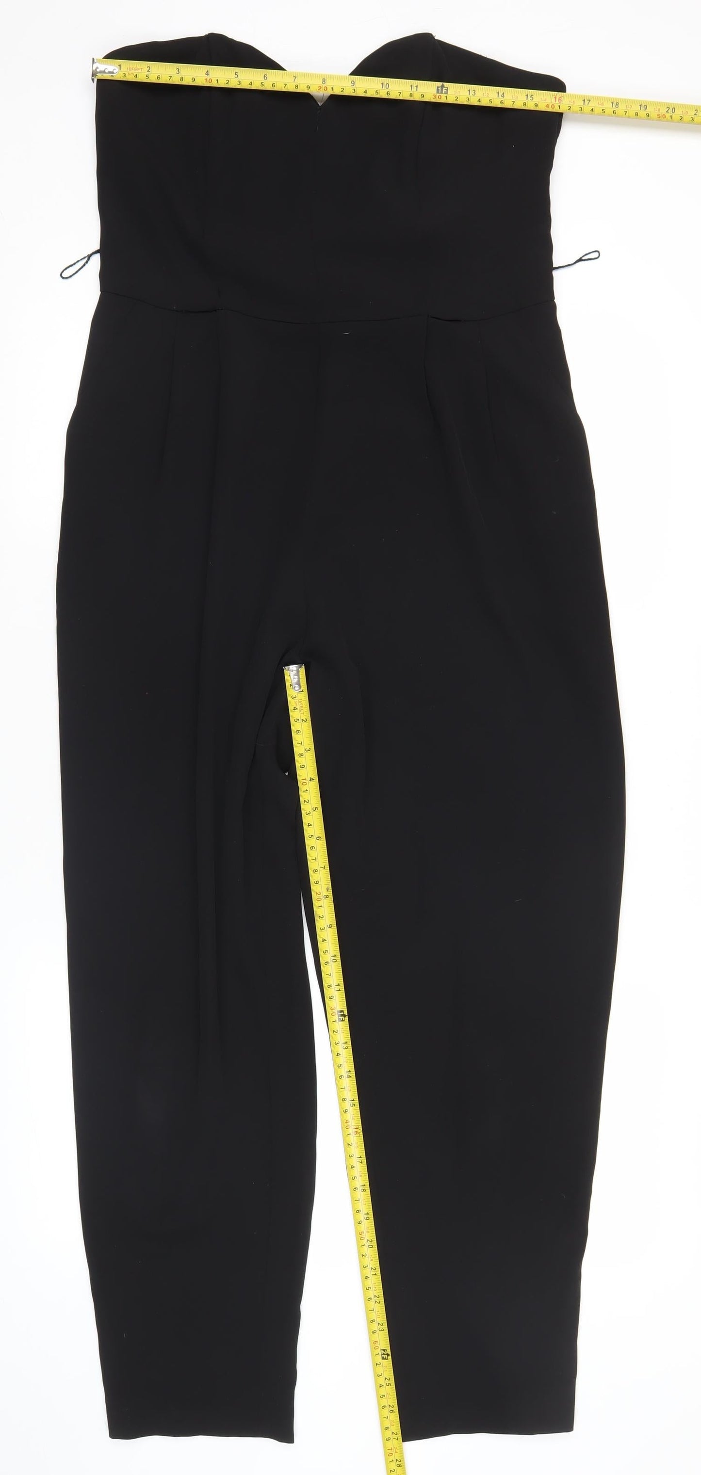 H&M Women’s Black Strapless Tapered Jumpsuit Size 14