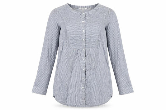 FatFace Womens Blue Striped Button-Up Tunic Shirt UK 6