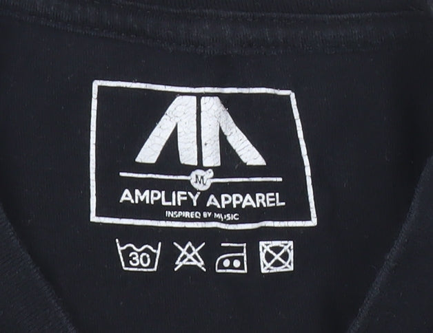 Amplify Apparel Men's Black M Graphic Music T-Shirt Crew Neck
