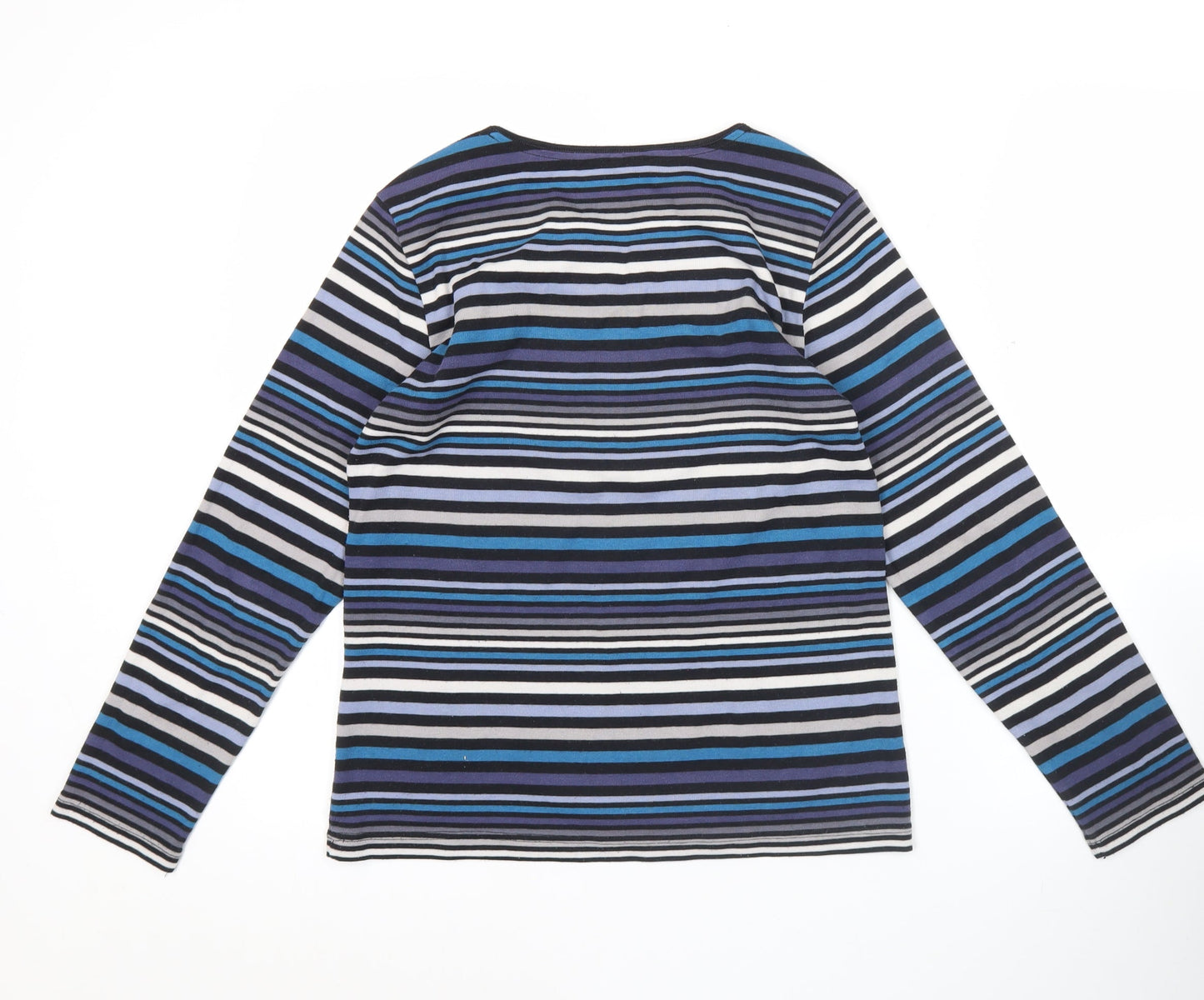 Bm Womens Multicoloured Striped Long Sleeve Henley T-Shirt Size S