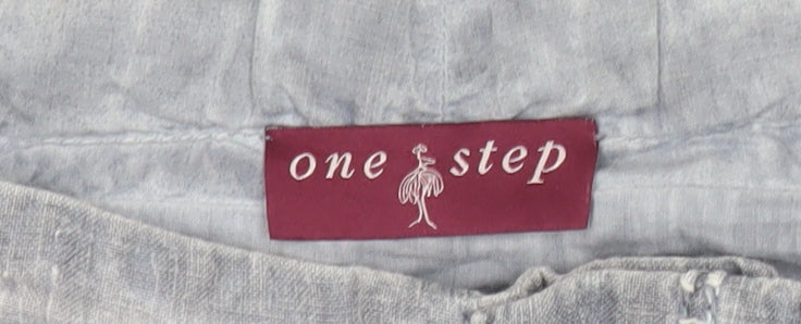 One Step Women’s Blue Linen Short Skirt Size 10 Casual Summer