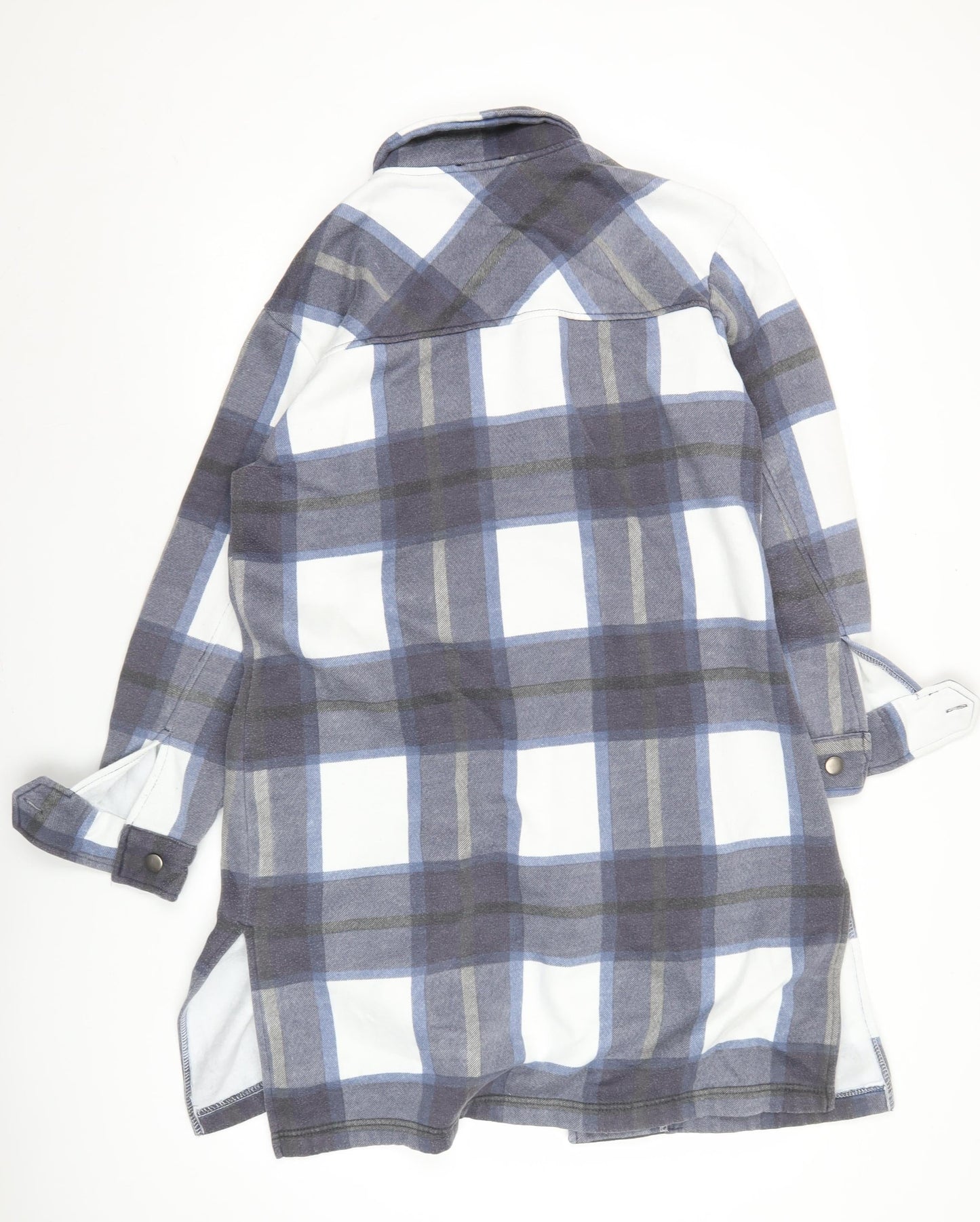 Vivichi Men’s Blue Grey Check Flannel Jacket Size S Casual