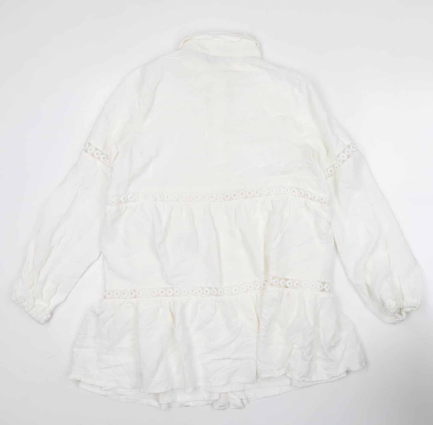 In The Style Women’s White Size 10 Shirt Dress Puff Sleeve