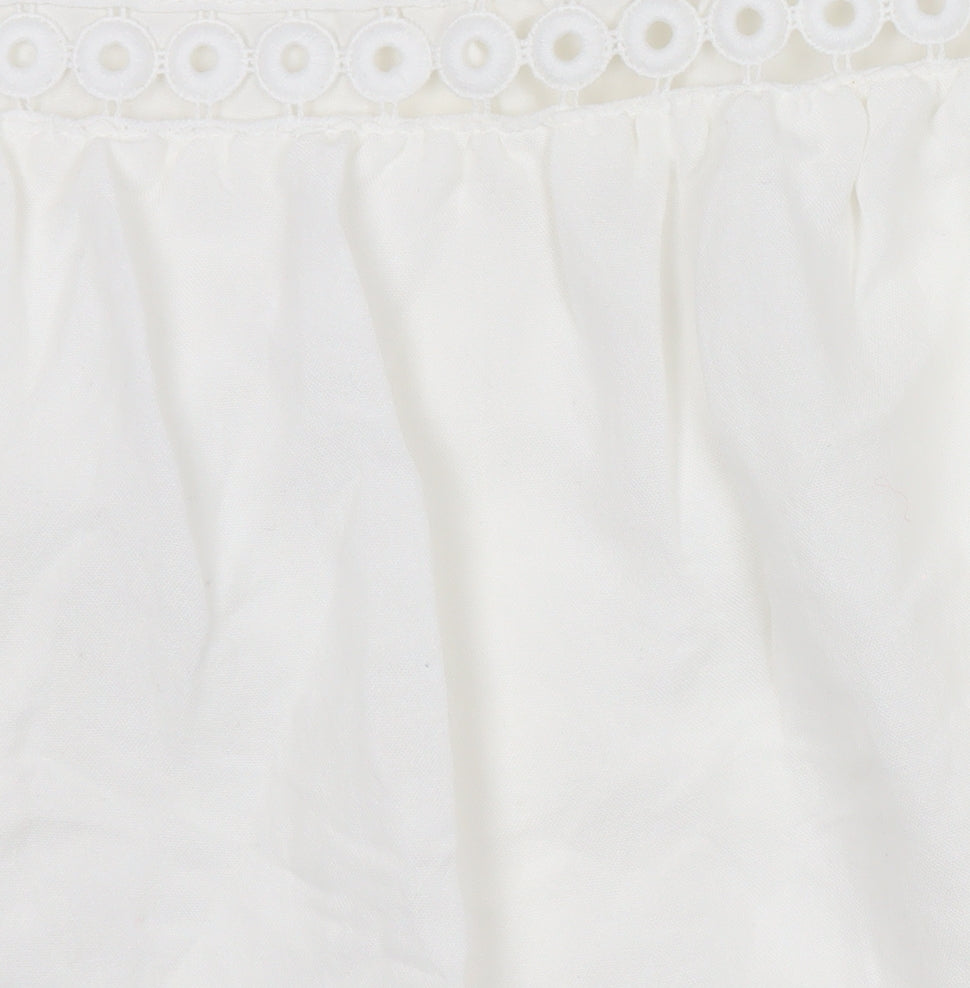 In The Style Women’s White Size 10 Shirt Dress Puff Sleeve