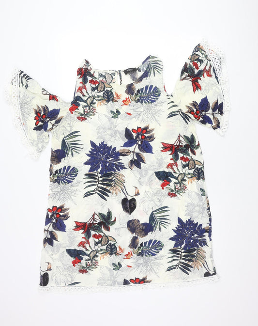 Klass Women’s Multicoloured Floral Tunic Blouse Size 16 Scoop Neck
