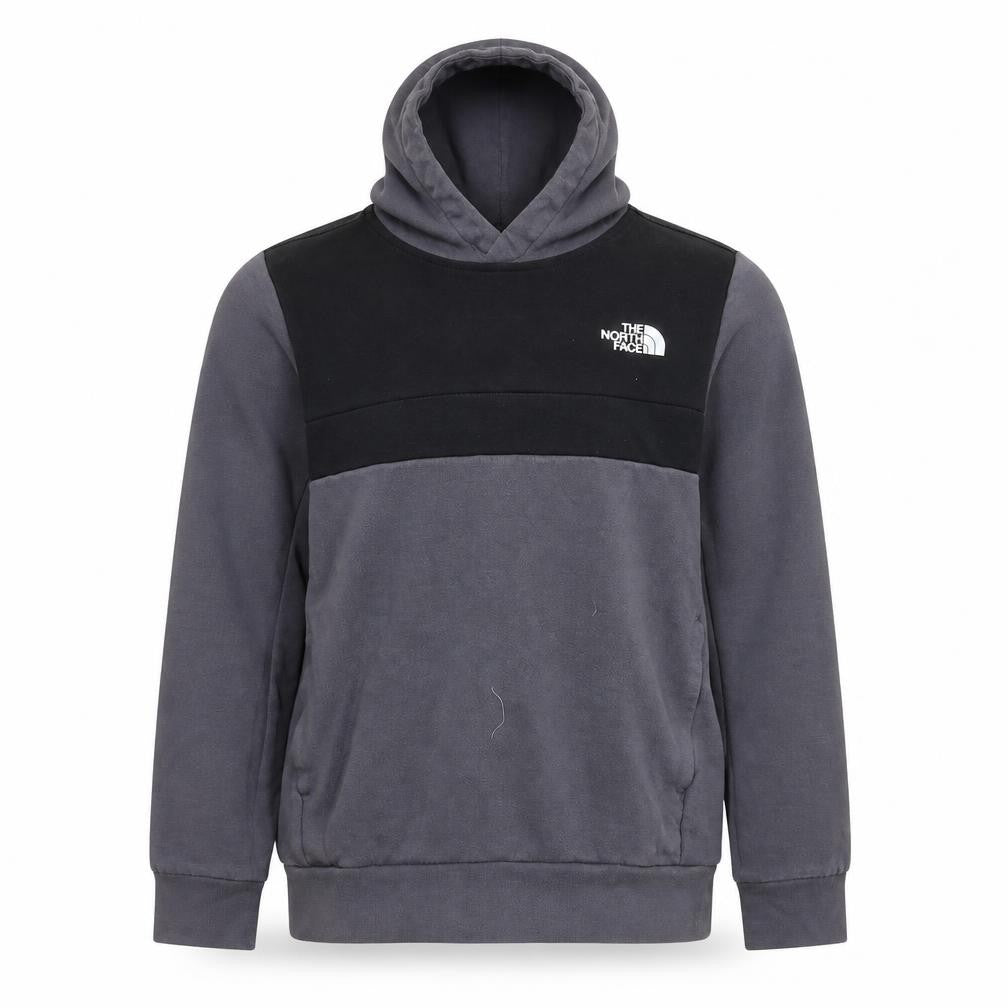 The North Face Boys Grey Black Logo Pullover Hoodie XL Cotton Blend