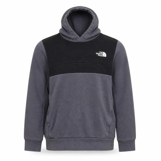 The North Face Boys Grey Black Logo Pullover Hoodie XL Cotton Blend