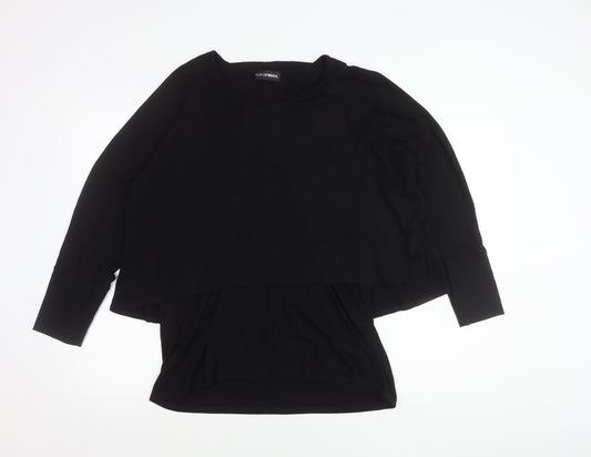 Doris Streich Womens Black Tunic Top Size 14 Long Sleeve Relaxed Fit