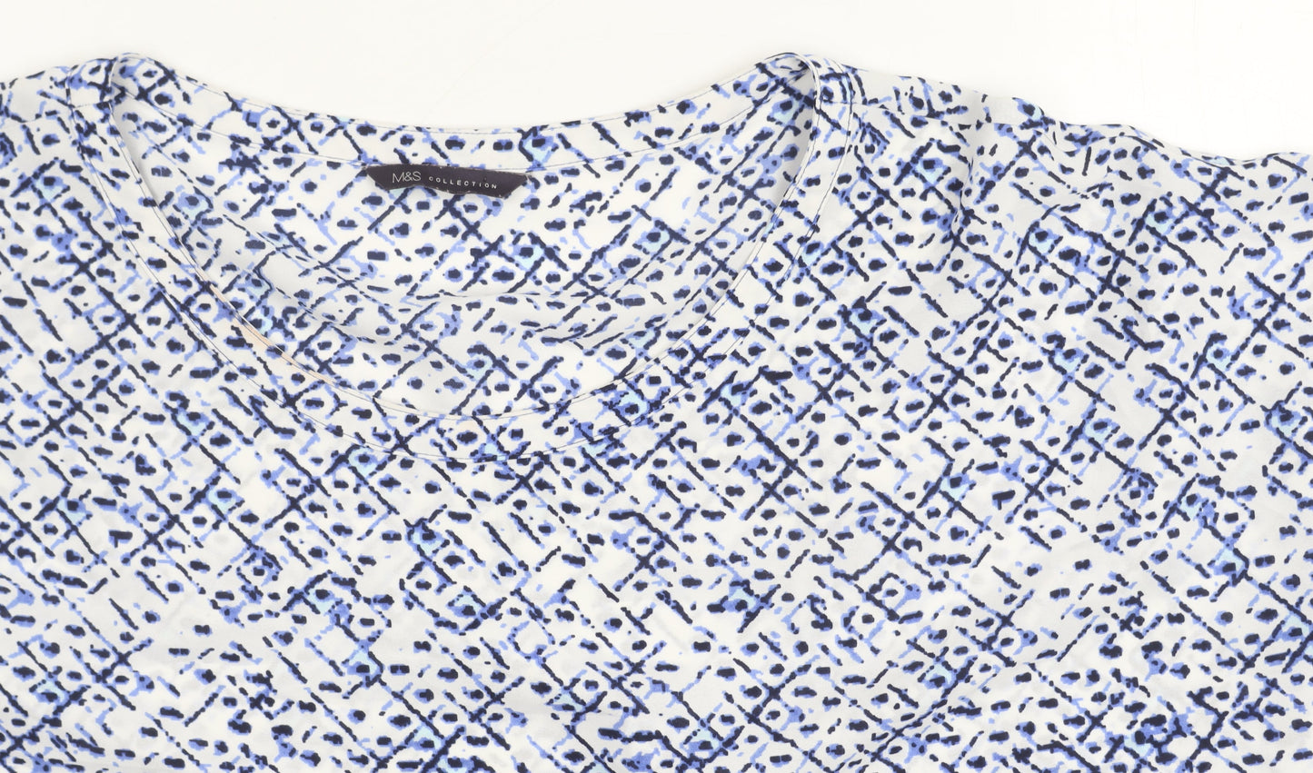 Marks and Spencer Women’s Blue Geometric Tunic Blouse Size 22
