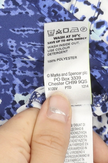 Marks and Spencer Women’s Blue Geometric Tunic Blouse Size 22