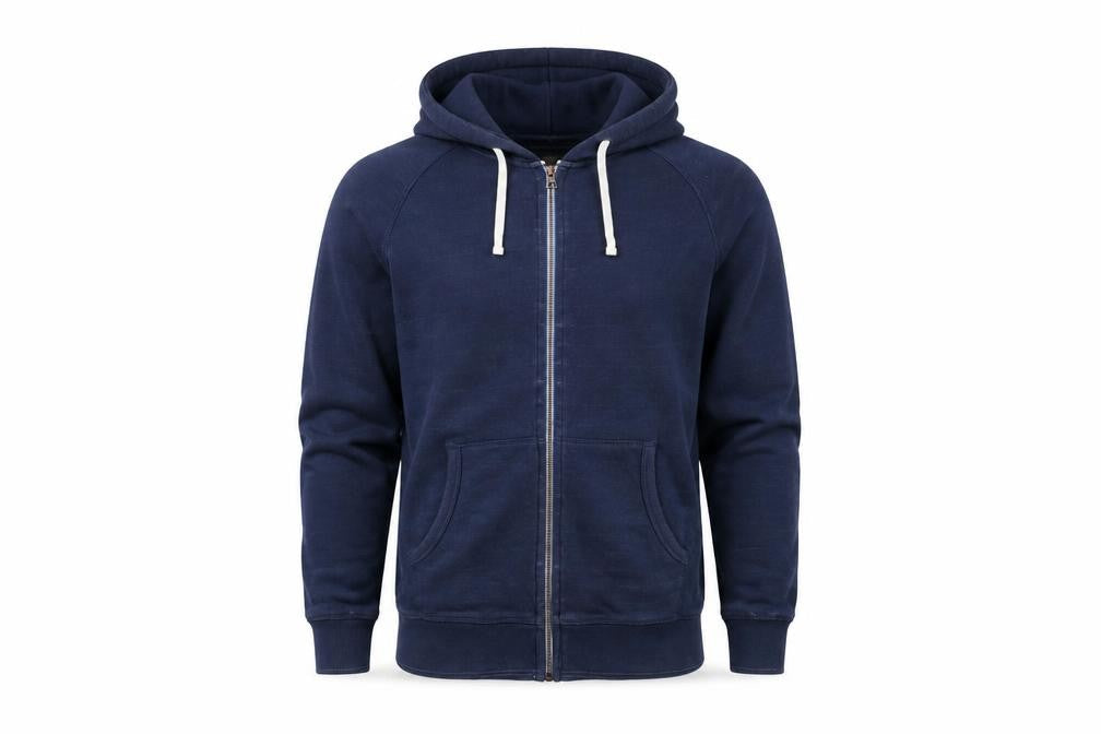 Boden Men’s Blue Cotton Full Zip Hooded Jacket Size S