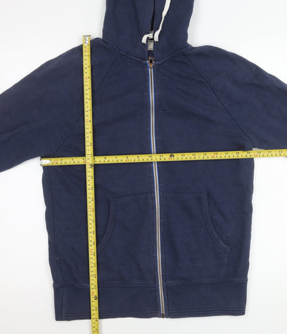 Boden Men’s Blue Cotton Full Zip Hooded Jacket Size S