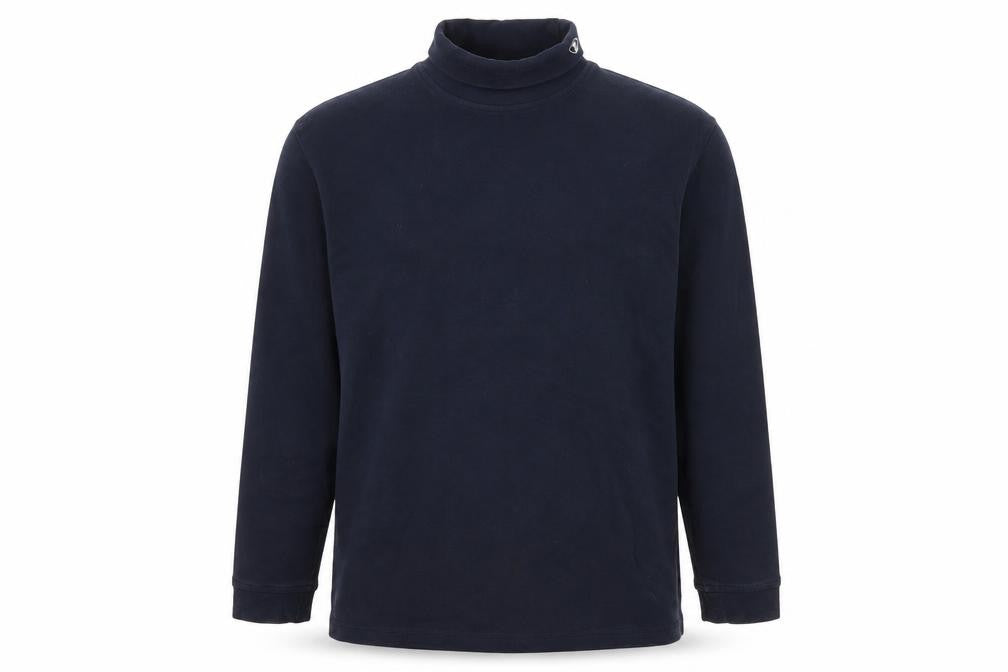 The Golf Co Men’s Blue Long Sleeve Cotton Roll Neck Polo Shirt Size S