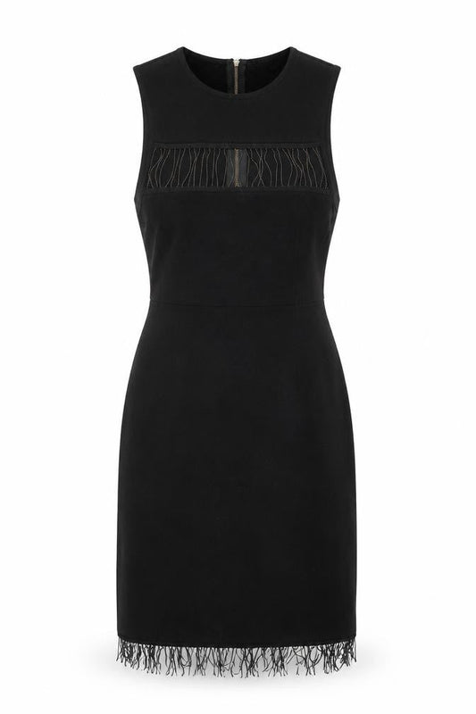 French Connection Women’s Black Sleeveless Sheath Dress S Knee Length