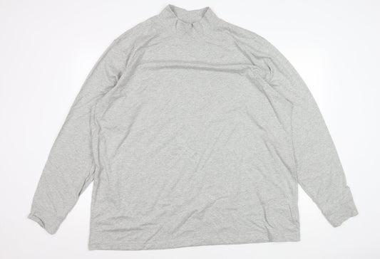 Lands' End Men's Grey 2XL Pullover Sweatshirt Mock Neck Jersey
