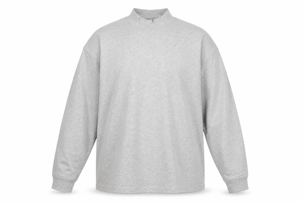 Lands' End Men's Grey 2XL Pullover Sweatshirt Mock Neck Jersey