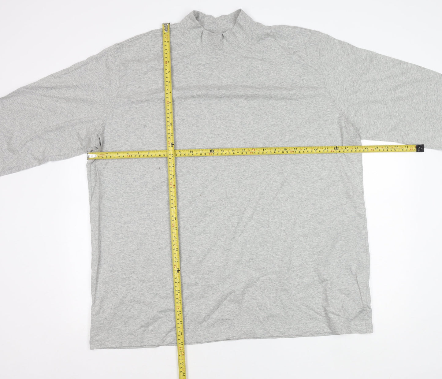 Lands' End Men's Grey 2XL Pullover Sweatshirt Mock Neck Jersey