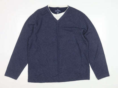 Marks Womens & Spencer Blue Harbour Blue V-Neck Pullover Jumper M