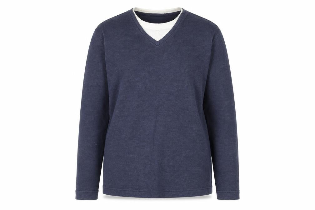 Marks & Spencer Blue Harbour Unisex Blue V-Neck Pullover Jumper M