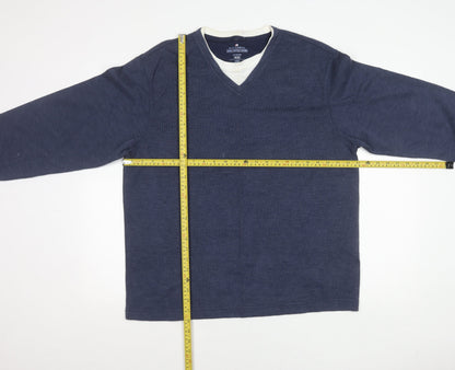 Marks Womens & Spencer Blue Harbour Blue V-Neck Pullover Jumper M