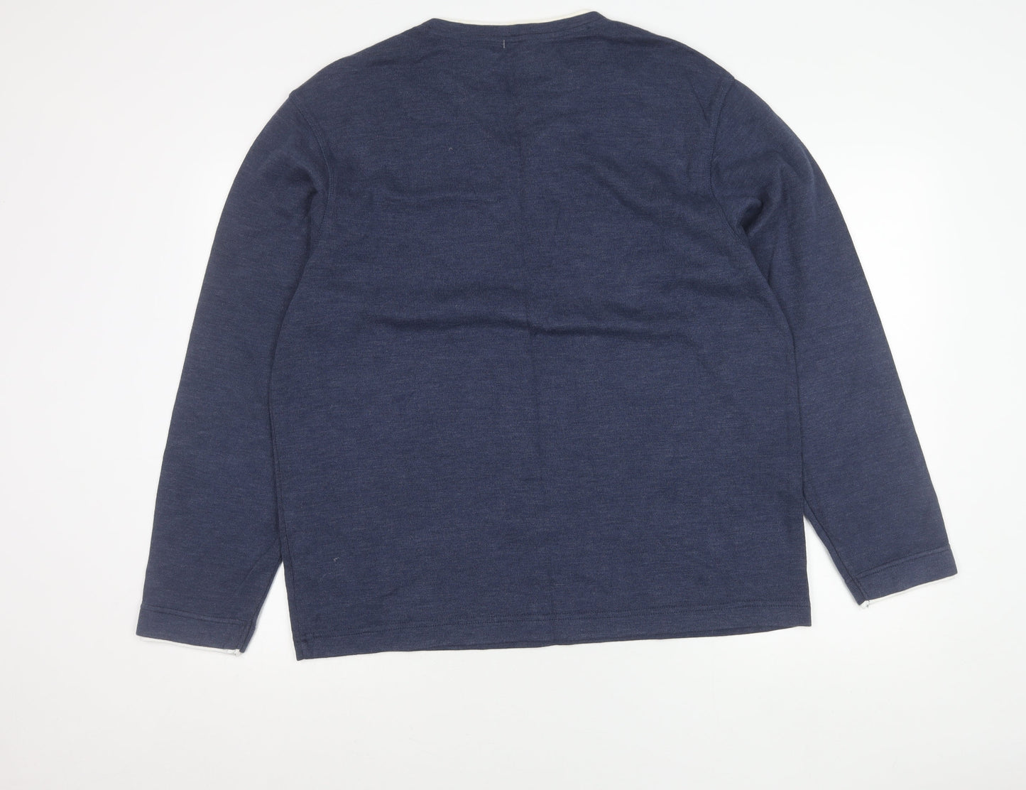 Marks and Spencer Blue Harbour Unisex Blue V-Neck Pullover Jumper M