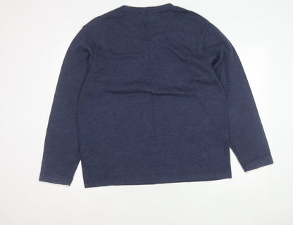 Marks Womens & Spencer Blue Harbour Blue V-Neck Pullover Jumper M