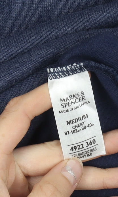 Marks Womens & Spencer Blue Harbour Blue V-Neck Pullover Jumper M