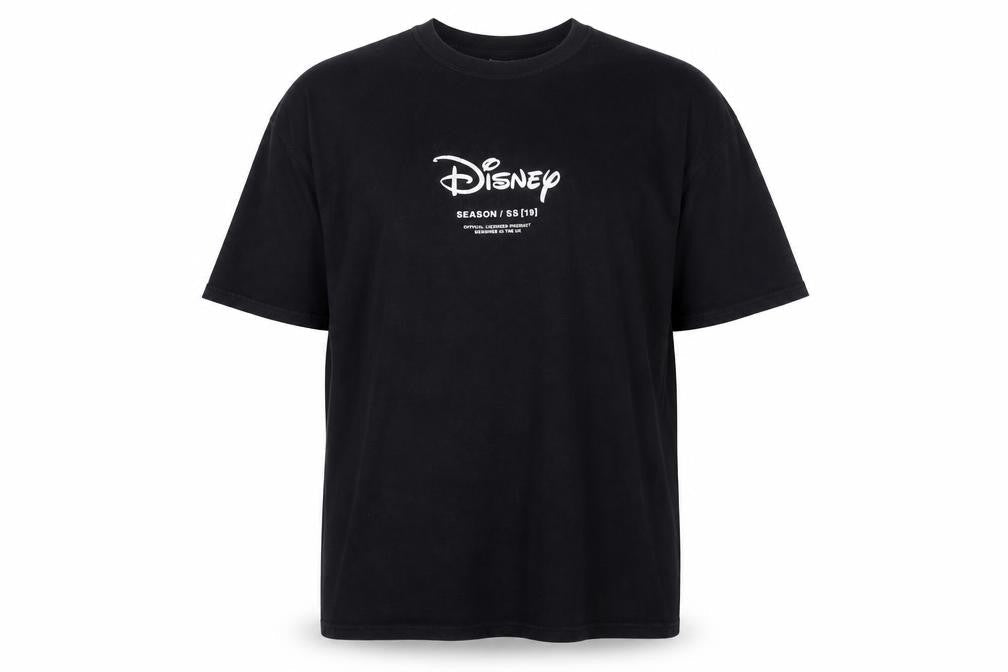 Disney Men’s Black 2XL Glow in Dark Logo Graphic T-Shirt