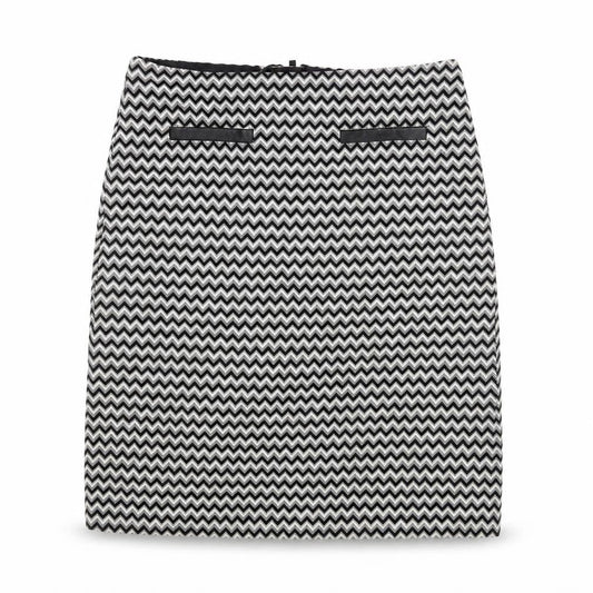 Marks & Spencer Womens Black Size 8 Pencil Skirt Geometric Tweed