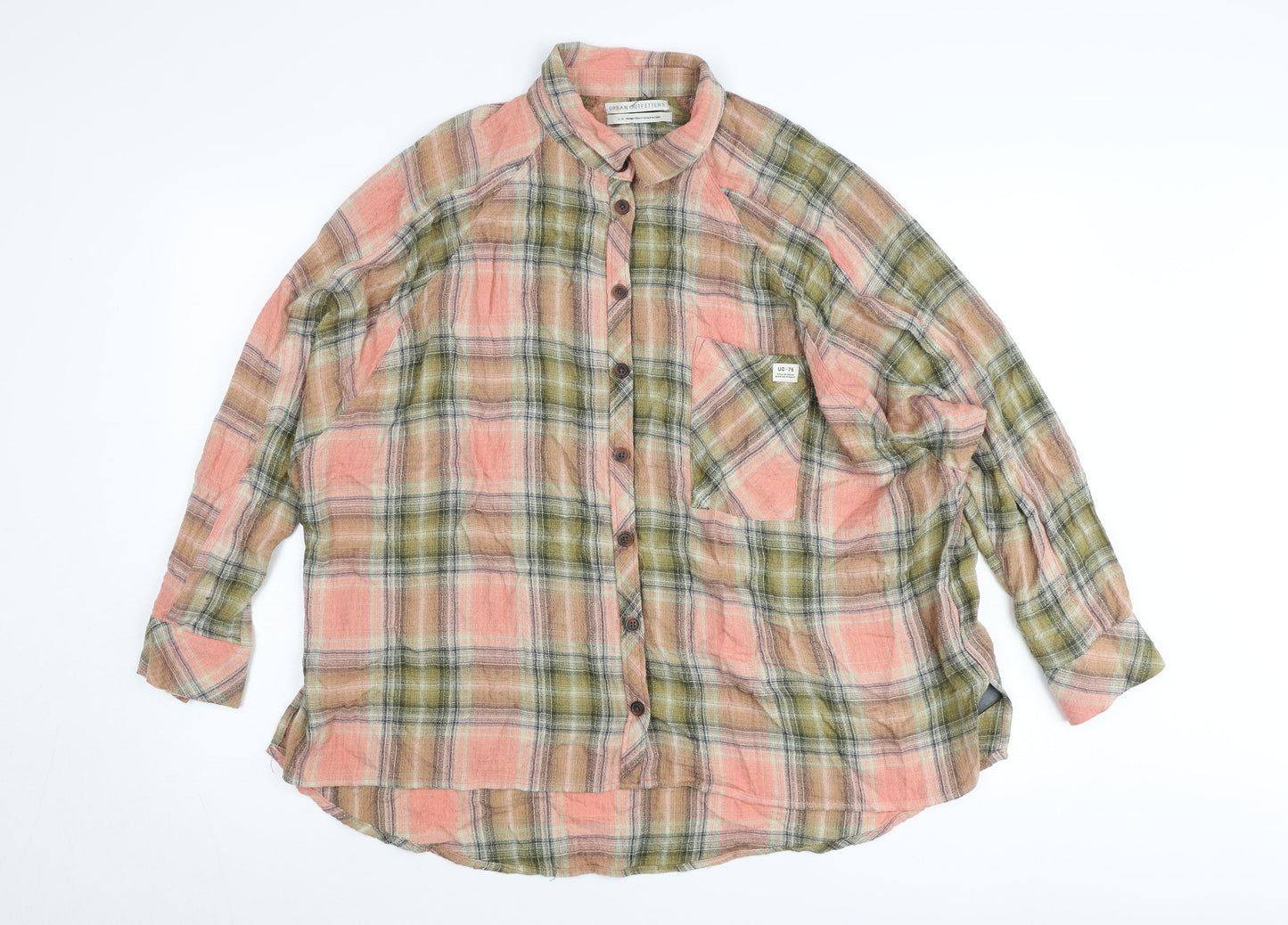 Urban Outfitters Womens Plaid Button Up Shirt Multicoloured Size S