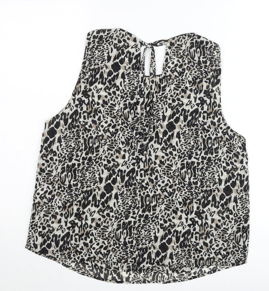JDY Womens Blouse Top Multicoloured Animal Print Size 12 Sleeveless